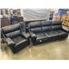 Image 1 : BLACK LEATHER SOFA  AND CHAIR