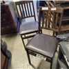 Image 1 : 2 FOLDING CHAIRS WITH BROWN LEATHER SEAT