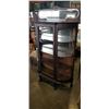 Image 1 : MID CENTURY CLAW FOOT BOWED GLASS DISPLAY CABINET WITH GALLERY