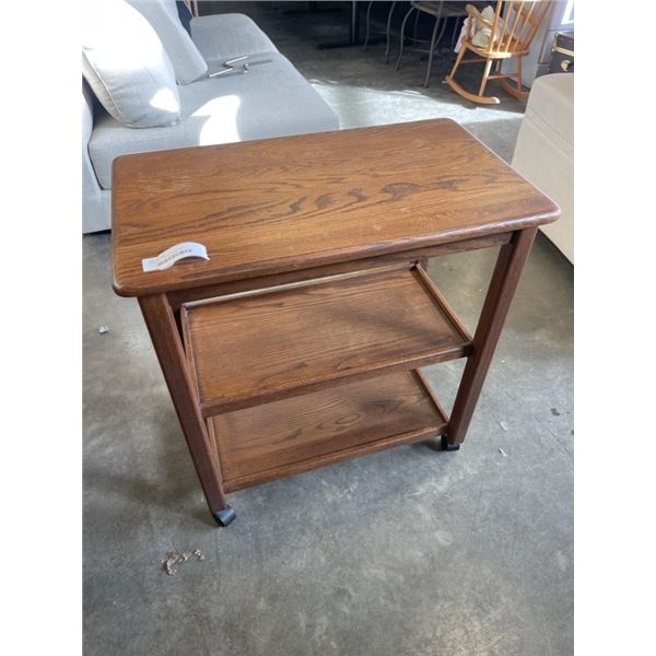 ROLLING 3 TIER WOODEN CART