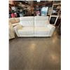 Image 1 : WHITE GENUINE LEATHER LAZYBOY ELECTRIC PUSH BUTTON RECLING SOFA