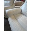 Image 2 : WHITE GENUINE LEATHER LAZYBOY ELECTRIC PUSH BUTTON RECLING SOFA