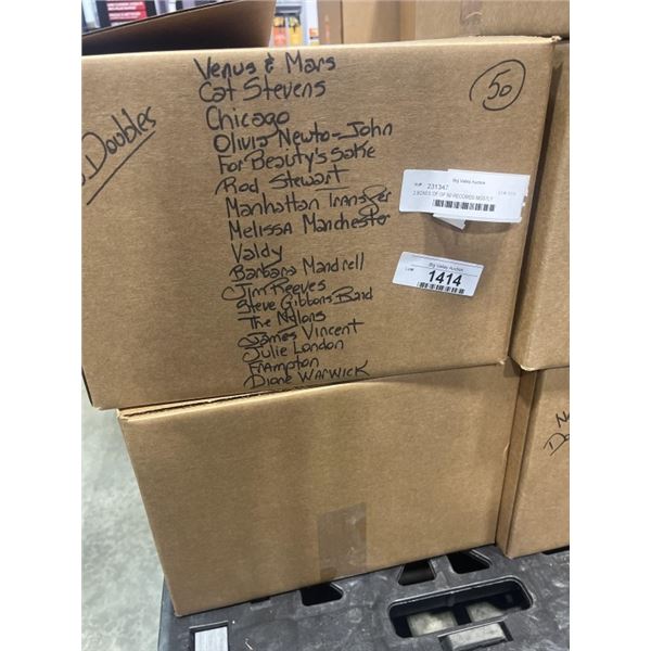 2 BOXES OF OF 50 RECORDS MOSTLY MAINSTREAM ROCK ECLECTIC MIXTURE, LIST OF ARTISTS IN PICTURES