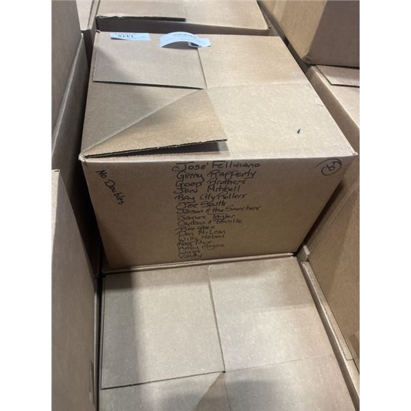 2 BOXES OF OF 50 RECORDS MOSTLY MAINSTREAM ROCK ECLECTIC MIXTURE, LIST OF ARTISTS IN PICTURES
