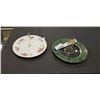 Image 1 : ART DECO HAND PAINTED GLASS HANDLED SERVING DISH AND ROYAL ALBERT "ROSES" PATTERN SERVING DISH