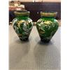 Image 1 : PAIR OF CZECHKOSLOVAKIAN HIGHLY ENAMLED SIGNED VASES (ORIGINAL LABELS)