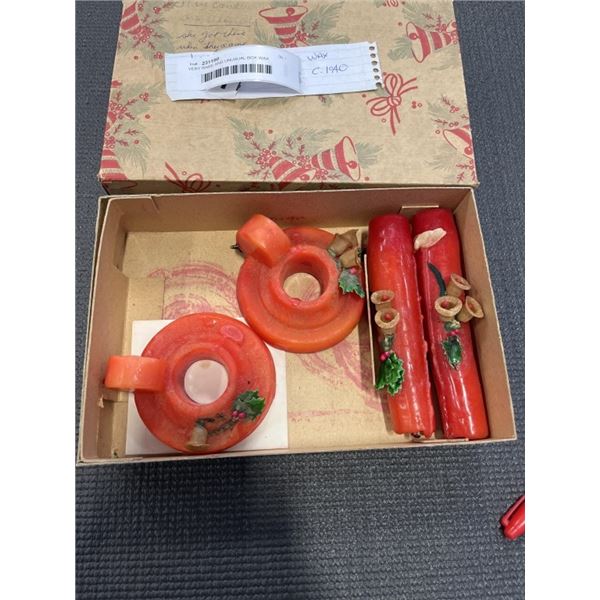 VERY RARE AND UNUSUAL BOX WAX CHRISTMAS CANDLE SET C.1940