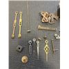 Image 3 : LOT OF ANTIQUE CLOCK PARTS, HANDS, NUMBERS ETC.