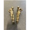 Image 1 : TWO ANTIQUE METAL DECORATIVE CLOCK OR LAMP FIGURES