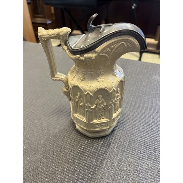 TAPIT LIDDED JUG MARKED MAR. 17TH, 1843 BY CHARLES MEIGH