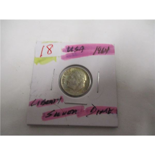 1964 USA LIBERTY SILVER DIME