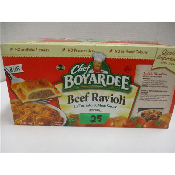 FREIGHT DAMAGE (AS IS):  CHEF BOYARDEE BEEF RAVIOLI (8 X 425 ML) - BUNDLE