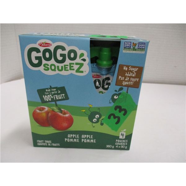 FREIGHT DAMAGE (AS IS):  GOGO APPLE SQUEEZE FRUIT (4 X 90G) - BOX