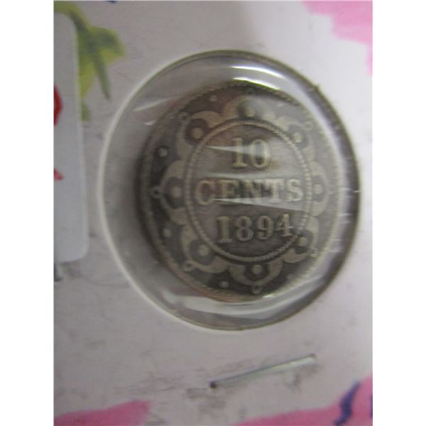 1894 VG/FINE NEWFOUNDLAND VICTORIAN DIME