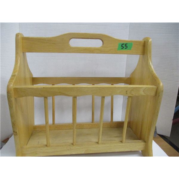 WOODEN MAGAZINE RACK