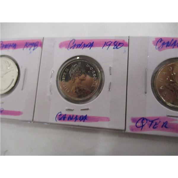 1970, 1978, 1980, & 1982 PROOF CAMEO CANADA QUARTER SET