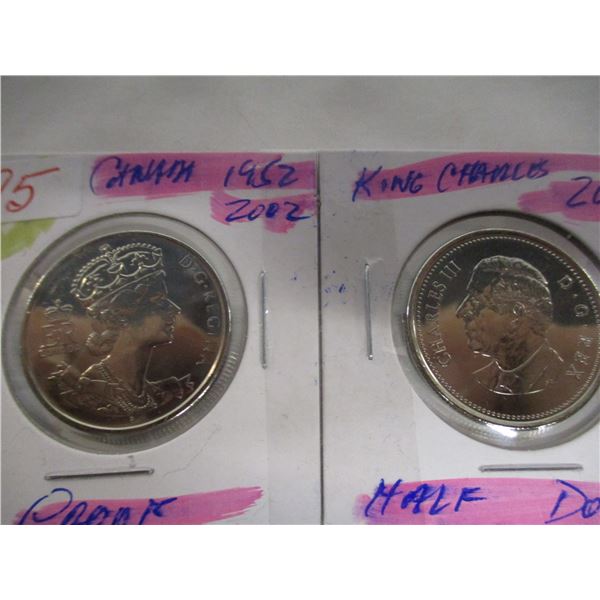 1951 - 2022 QUEEN ELIZABETH II & 2023 KING CHARLES III PROOF HALF DOLLARS