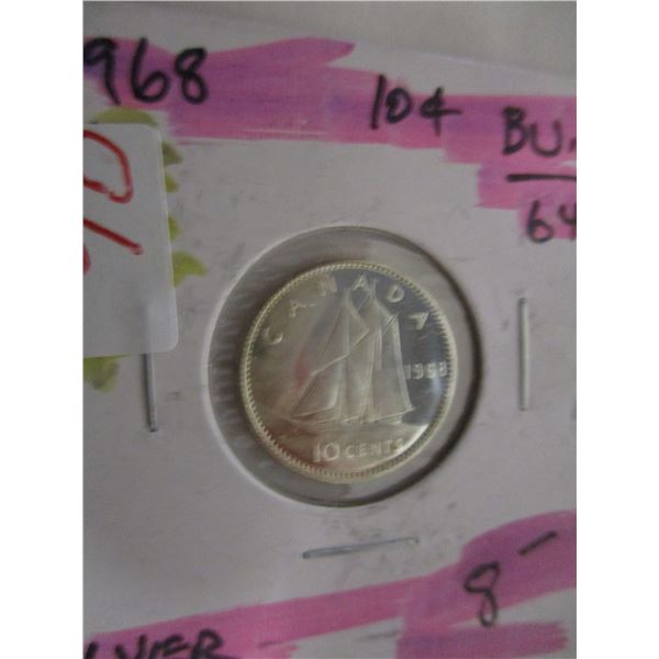 1968 PROOF CAMEO CANADA SILVER DIME