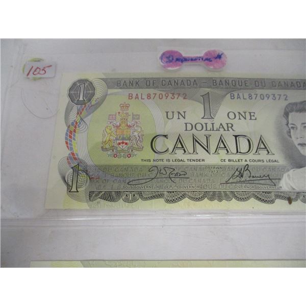 LOT OF THREE LAST OF CANADA $1 BILLS