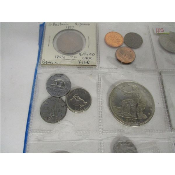 STOCK SHEET CANADA WORLD COLLECTABLE COINS