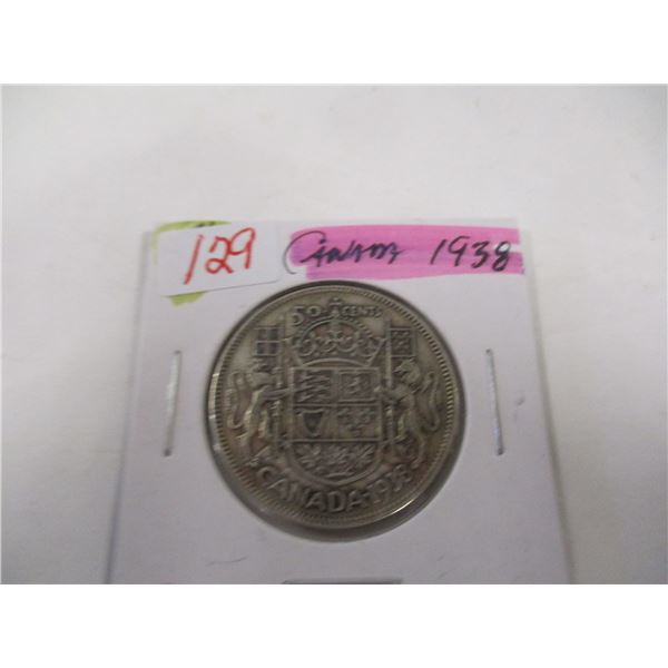 1938 CANADA SILVER HALF DOLLAR