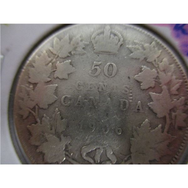 1906 KING EDWARD VII CANADA SILVER HALF DOLLAR