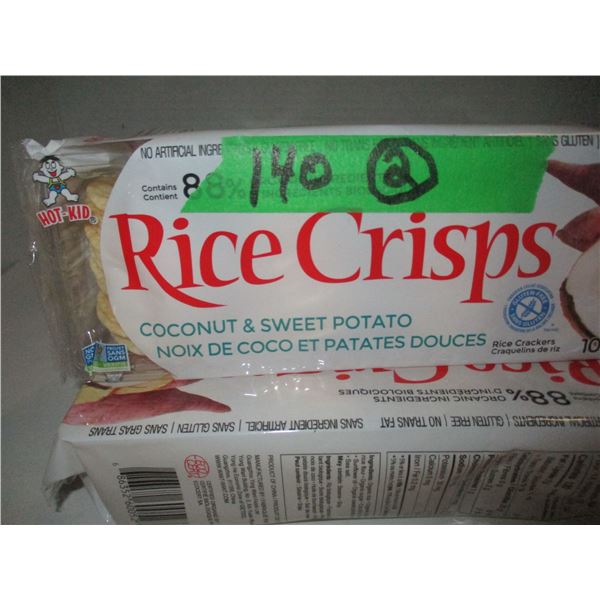 FREIGHT DAMAGE (AS IS):  COCONUT & SWEET POTATO RICE CRISPS - 2 PACKAGES