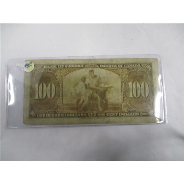 1937 BANK OF CANADA LEGAL TENDER $100 BILL