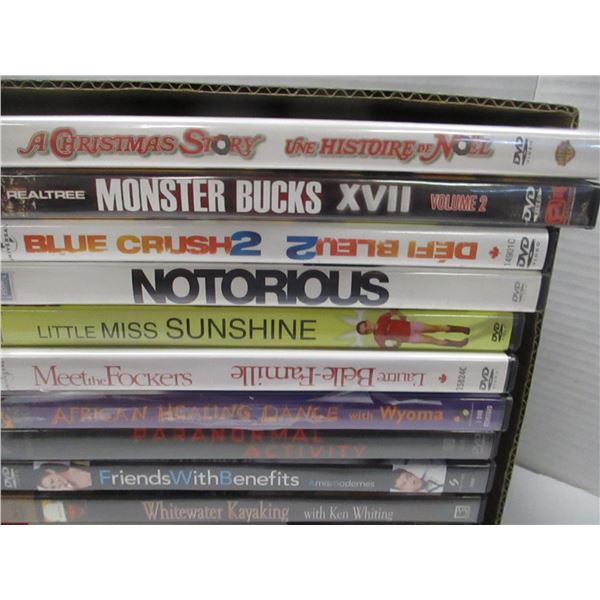 FLAT C/W APPROX. 20 DVD'S