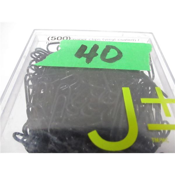 BOX C/W 500 BLACK PAPER CLIPS