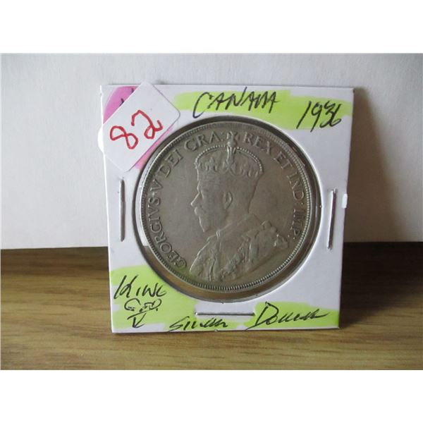 1936 CANADA KING GEORGE V SILVER DOLLAR