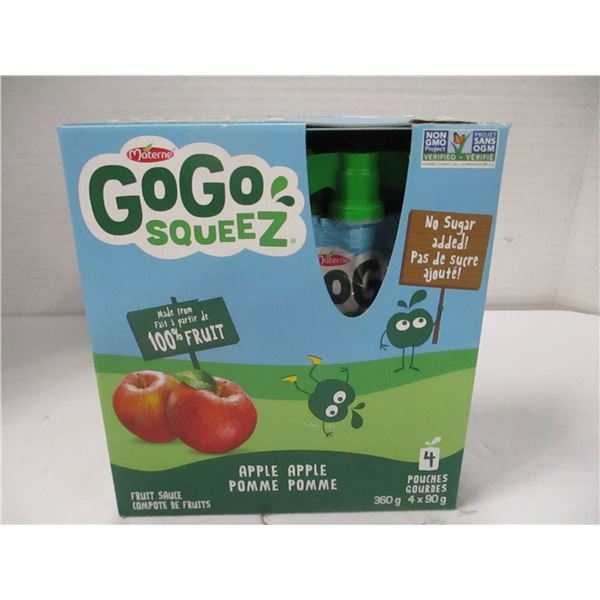 FREIGHT DAMAGE (AS IS):  GOGO APPLE SQUEEZE FRUIT (4 X 90G) - BOX