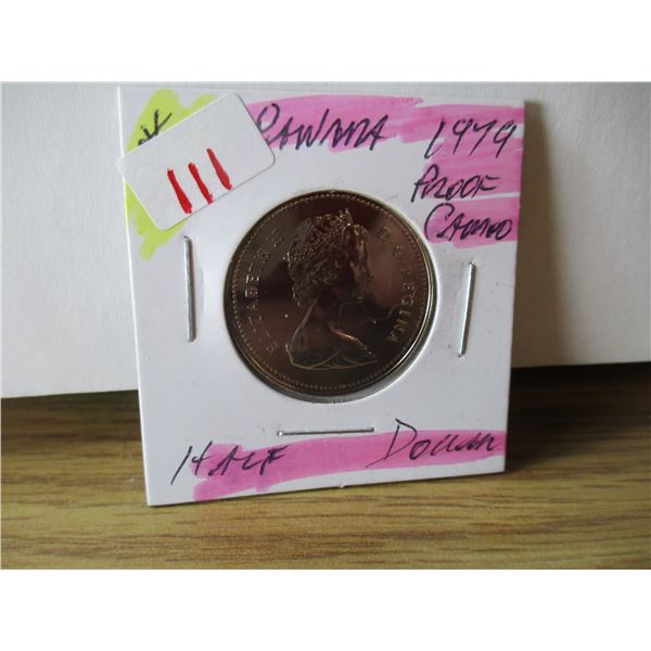 1979 PROOF CAMEO CANADA HALF DOLLAR
