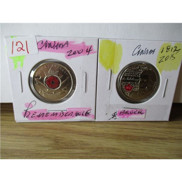 2004 REMEMBRANCE & 1812 - 2015 CANADA BROCK M/L COIN SET
