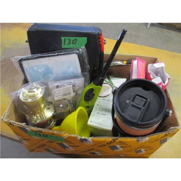 BOX C/W ASSORTED HOUSEWARES