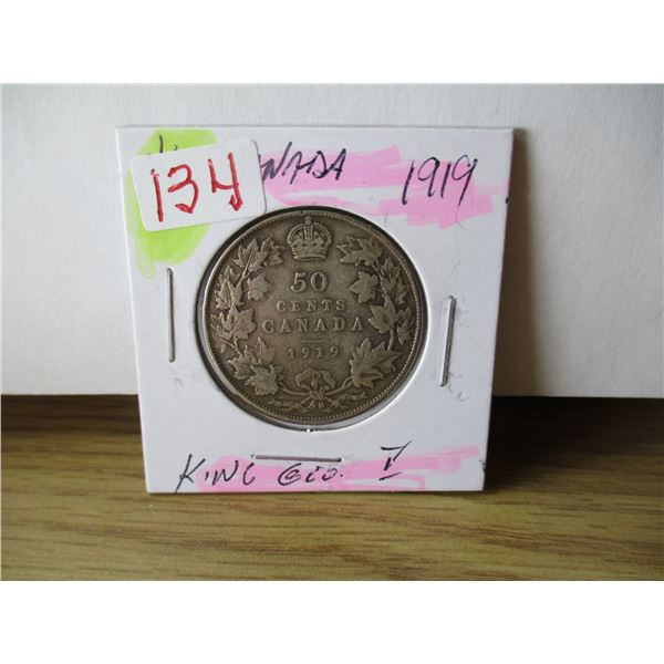 1919 KING GEORGE V SILVER HALF DOLLAR