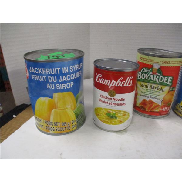 FREIGHT DAMAGE (AS IS);  FLAT C/W 6 CANS ASSORTED GROCERIES