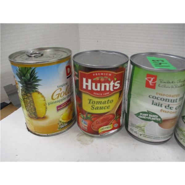 FREIGHT DAMAGE (AS IS);  FLAT C/W 6 CANS ASSORTED GROCERIES