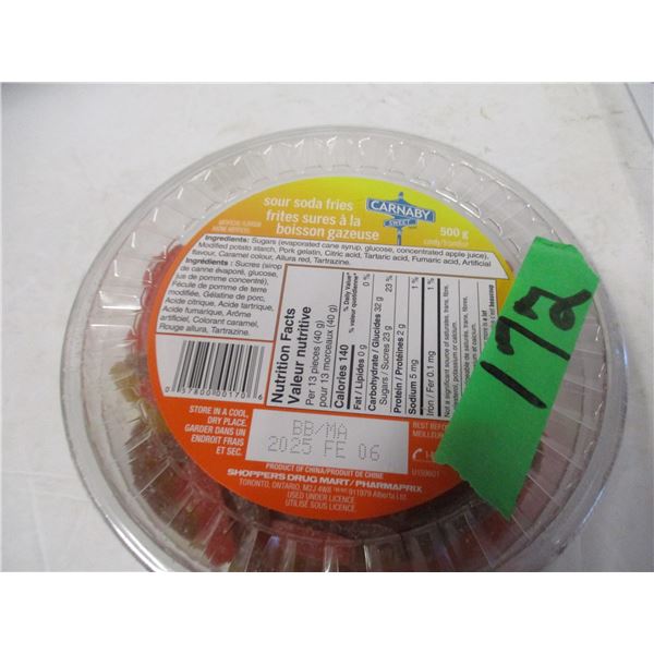 FREIGHT DAMAGE (AS IS):  SOUR SODA FRIES CANDY (500G) - TUB