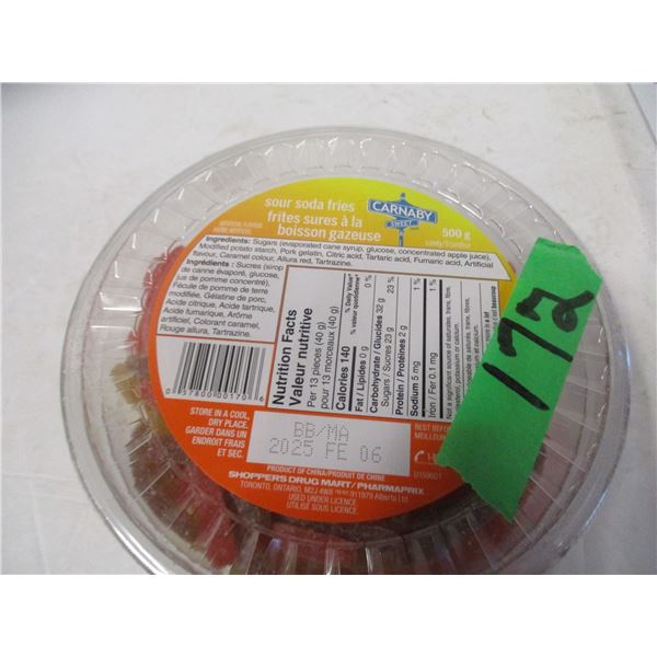 FREIGHT DAMAGE (AS IS):  SOUR SODA FRIES CANDY (500G) - TUB