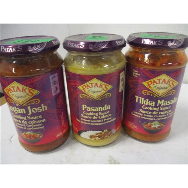 FREIGHT DAMAGE (AS IS):  VARIOUS COOKING SAUCES (3 X 400 ML BOTTLES)