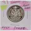 Image 1 : 1971 PROOF CAMEO CANADA HALF DOLLAR