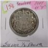 Image 1 : 1947 STRAIGHT "7" CANADA SILVER HALF DOLLAR