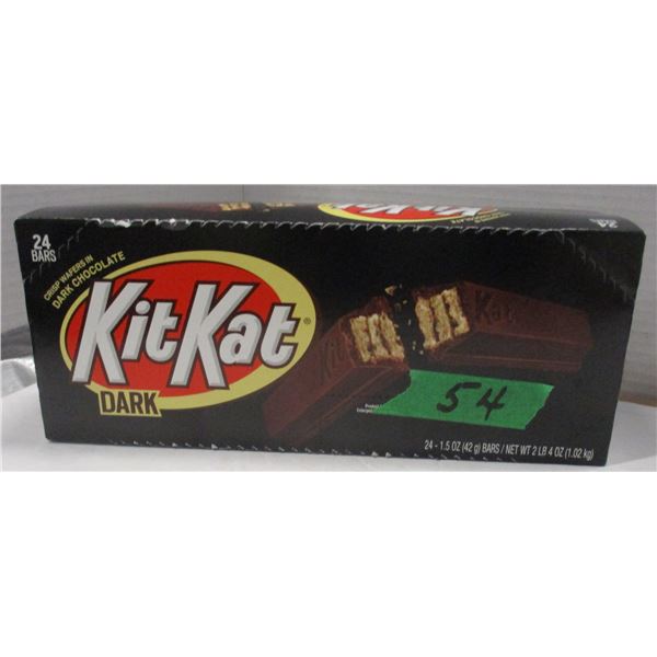 FREIGHT DAMAGE (AS IS):  DARK CHOCOLATE KIT KAT BARS (24) - BOX