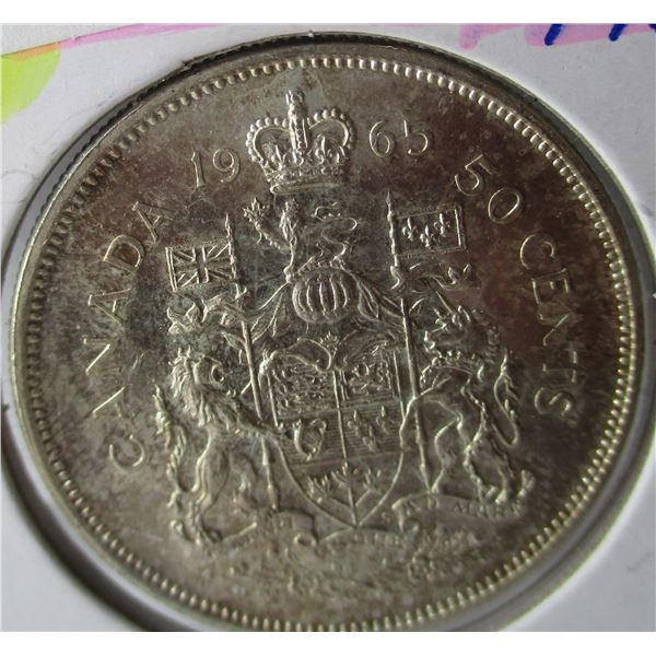 1965 CANADA SILVER HALF DOLLAR