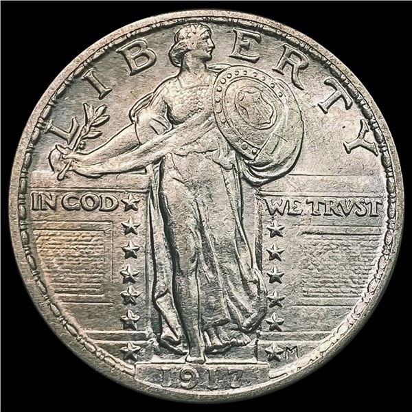 1917 T2 FH Standing Liberty Quarter CHOICE AU