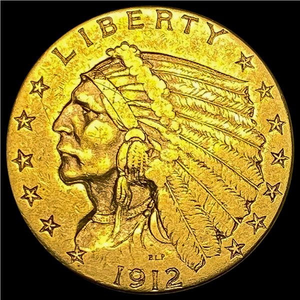 1912 $2.50 Gold Quarter Eagle CLOSELY UNCIRCULATED