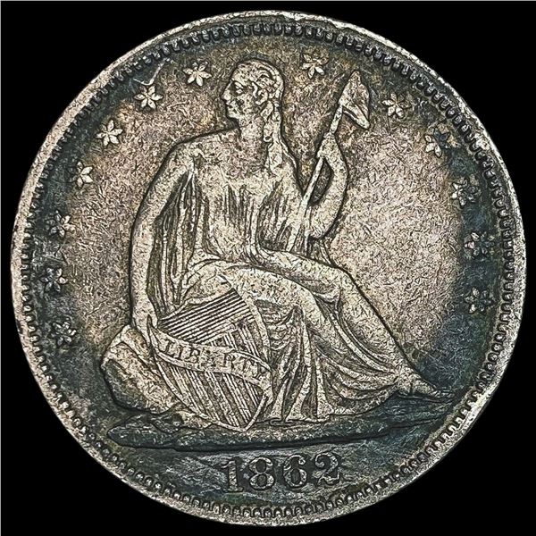 1862 Seated Liberty Half Dollar NEARLY UNCIRCULATED