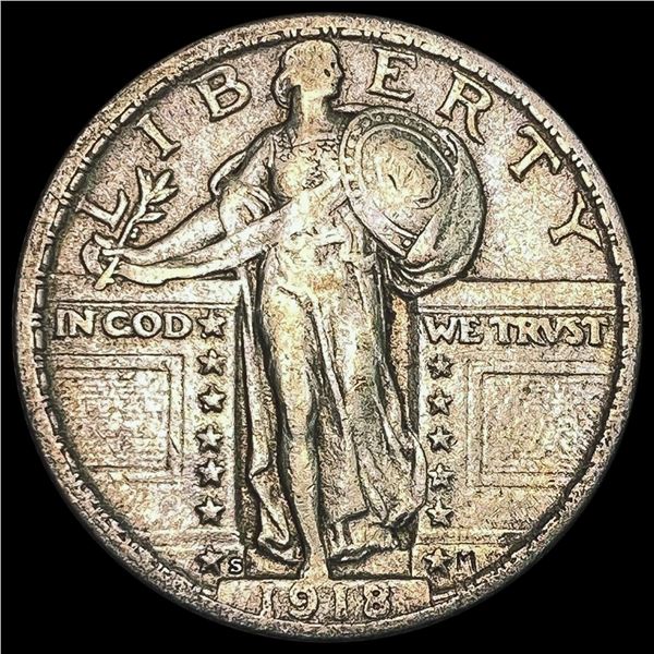 1918-S Standing Liberty Quarter LIGHTLY CIRCULATED