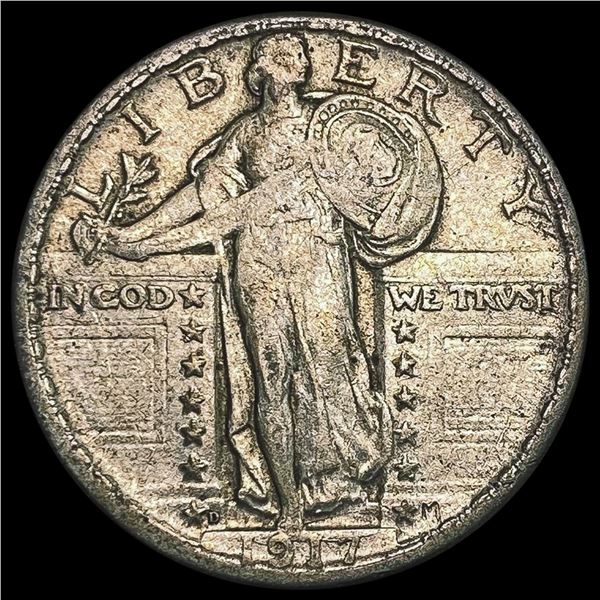 1917-D T2 Standing Liberty Quarter LIGHTLY CIRCULATED